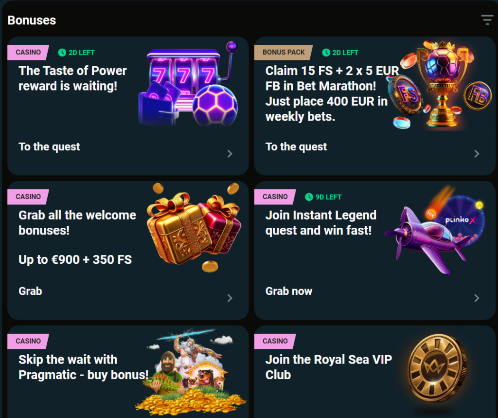 Royalsea italy bonus